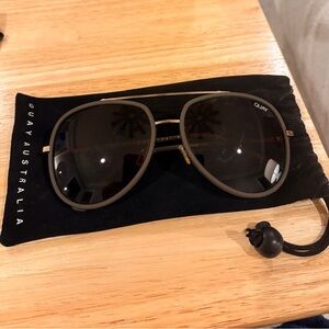 Quay Australia Dark Brown Aviator Sunglasses